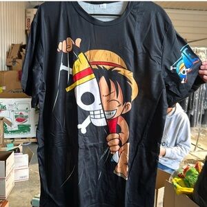 One piece anime Tshirts with necklaces adult unisex